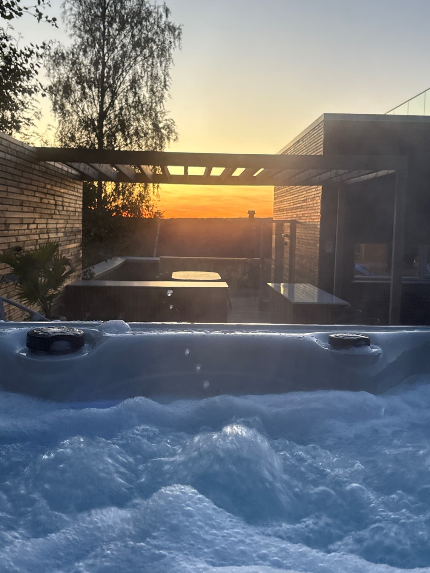 The jacuzzi at sunset